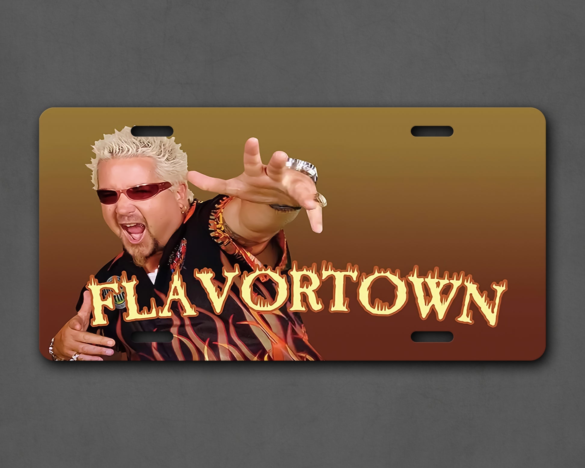 Flavortown Guy Fieri License Plate