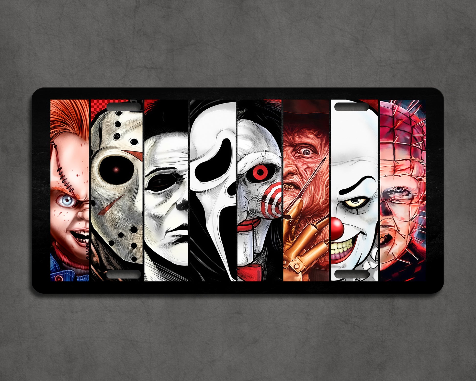 Horror Movie Icons License Plate