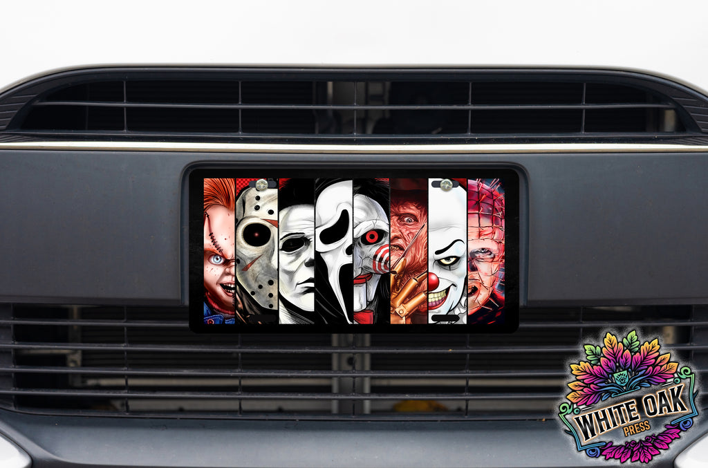 Horror Movie Icons License Plate